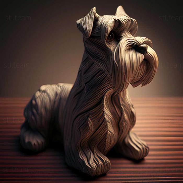 3D model Zwergschnauzer dog (STL)